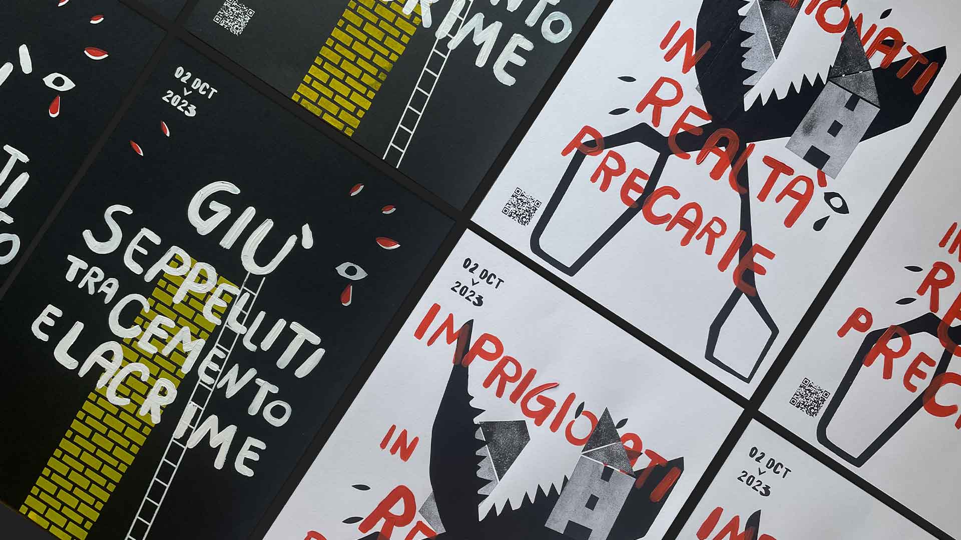 manifesti realizzati a mano in serigrafia